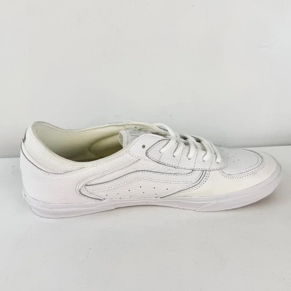 Men's 13 - VANS Skate Rowley Leather Shoes - White